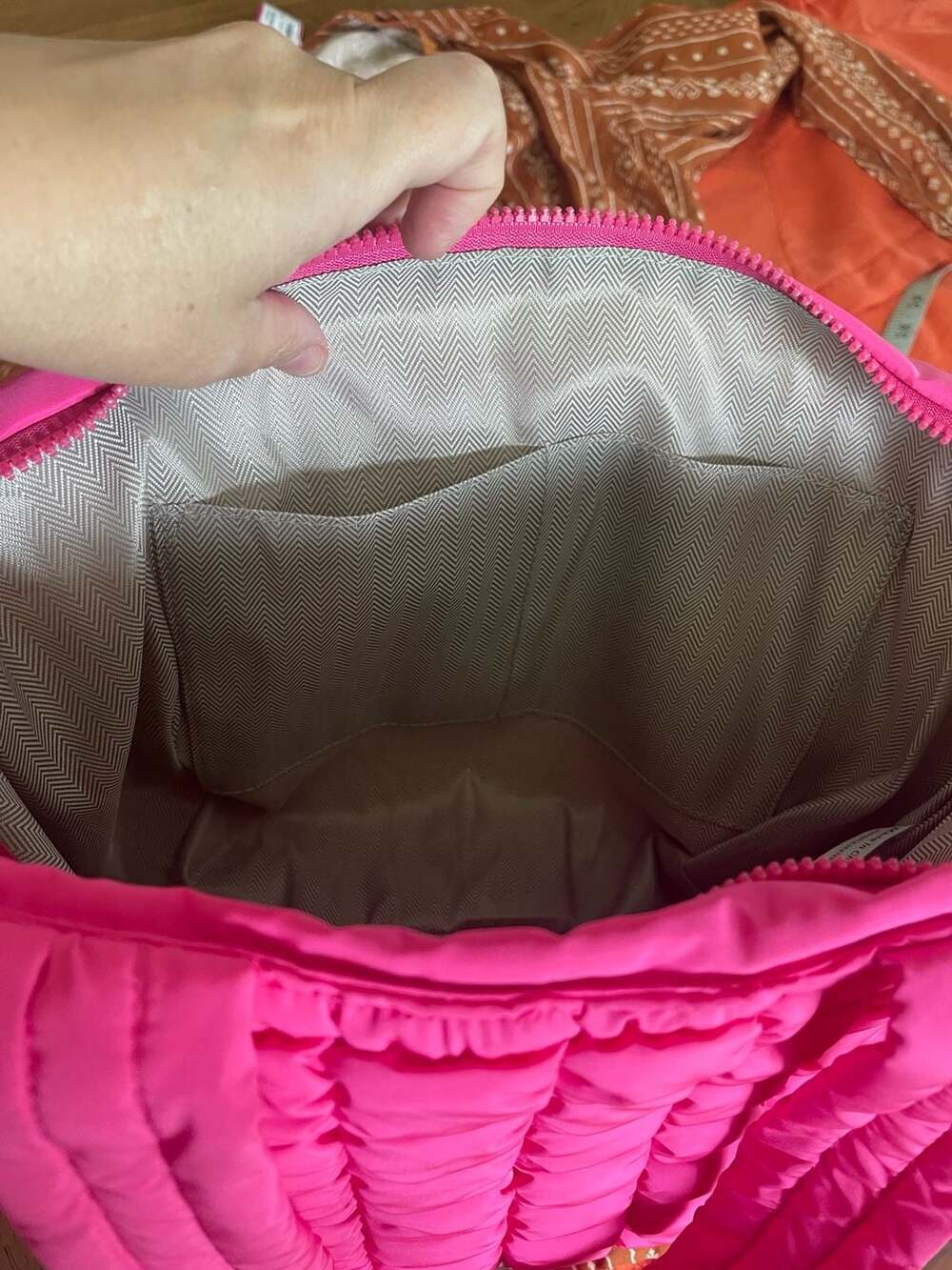 EcoStitch USA Hot Pink Quilted Puffer Tote Bag Crossbody Travel Lightweight - Picture 5 of 14